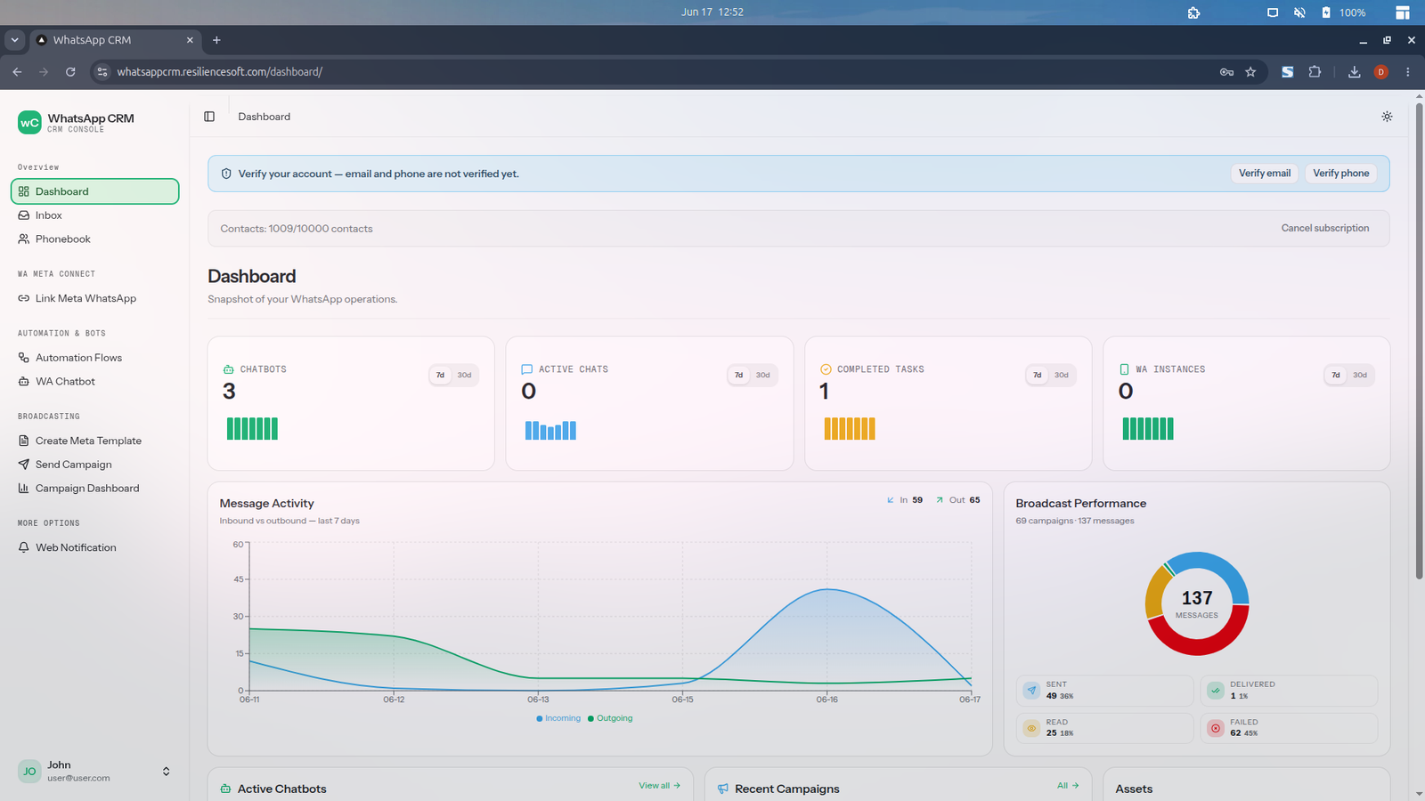 ResilioHub dashboard screenshot